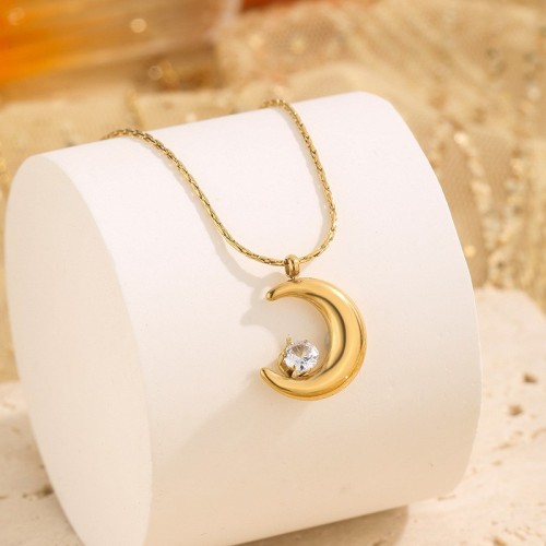 Stainless Steel Moon Necklace