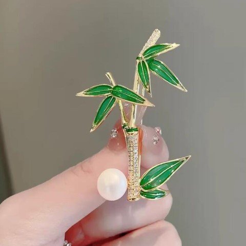 Bamboo Leaf Brooch-BHD5