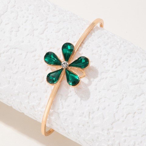 Green Stone 5leaf Bracelet-BTC0