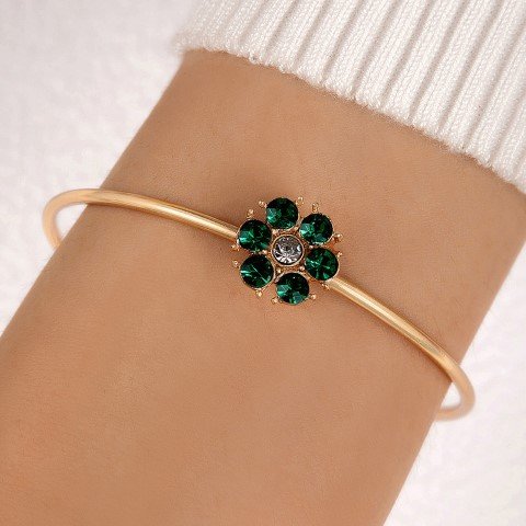 Green Stone 6leaf Bracelet-BTC5