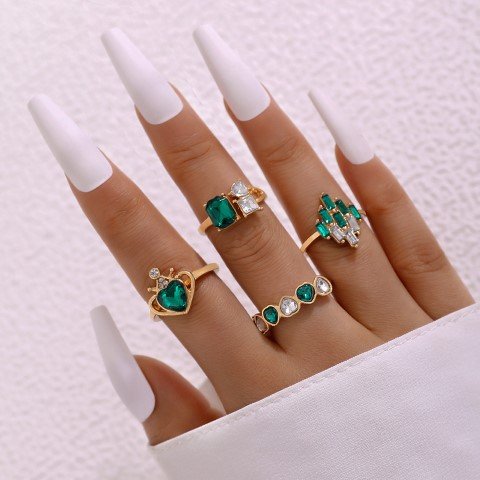 4 Piece Stone Ring Set-RGE3